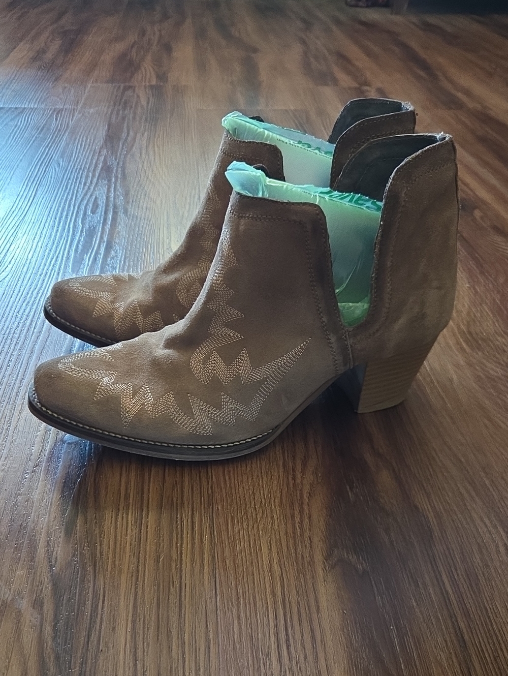 Roper Brown Suede Western Ankle Booties